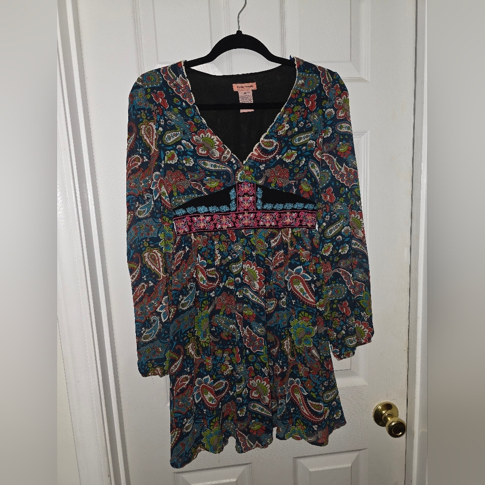 Flying Tomato Multicolor Paisley Long Sleeve Dress